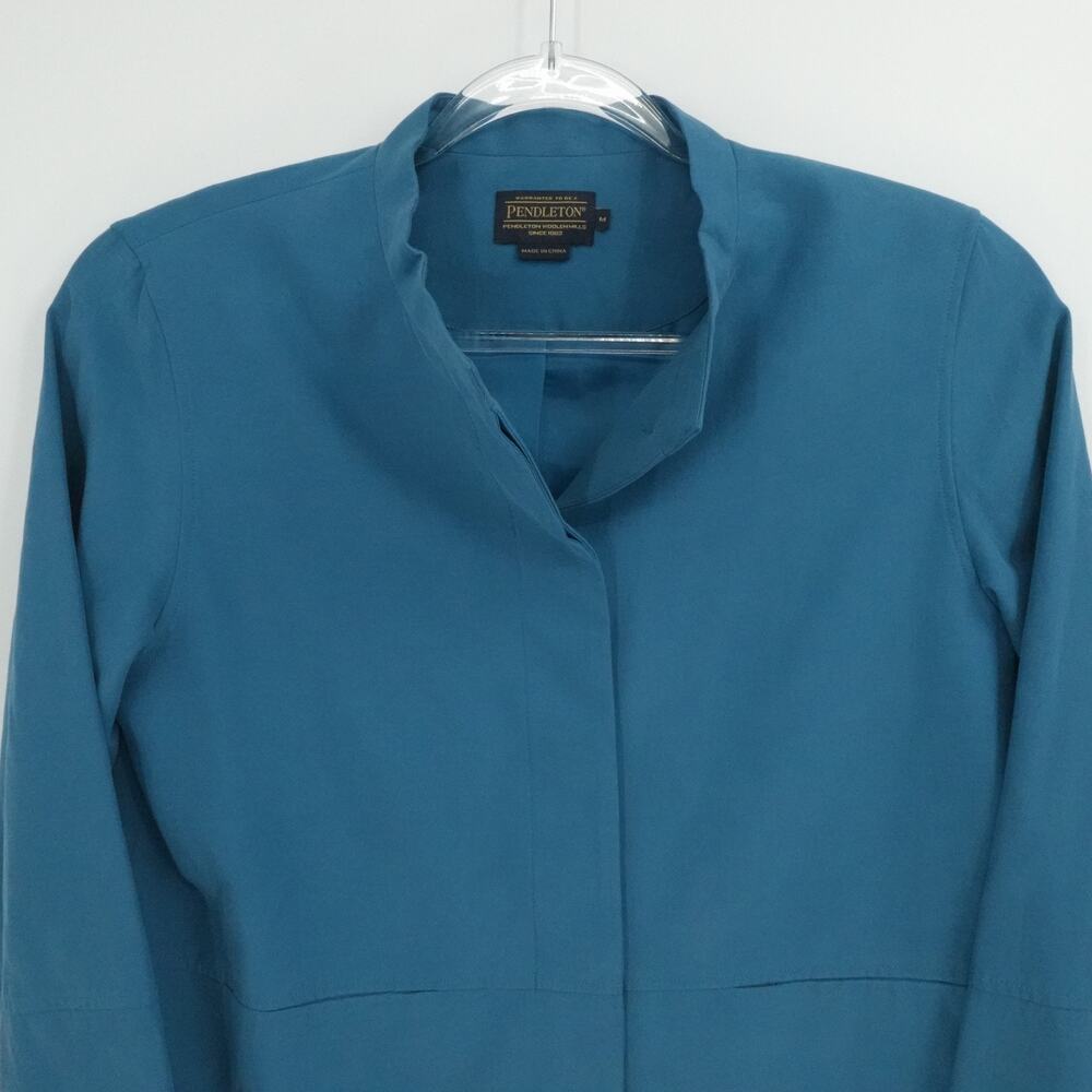 Pendleton Jacket Womens Medium Silk Blend Collarl… - image 9